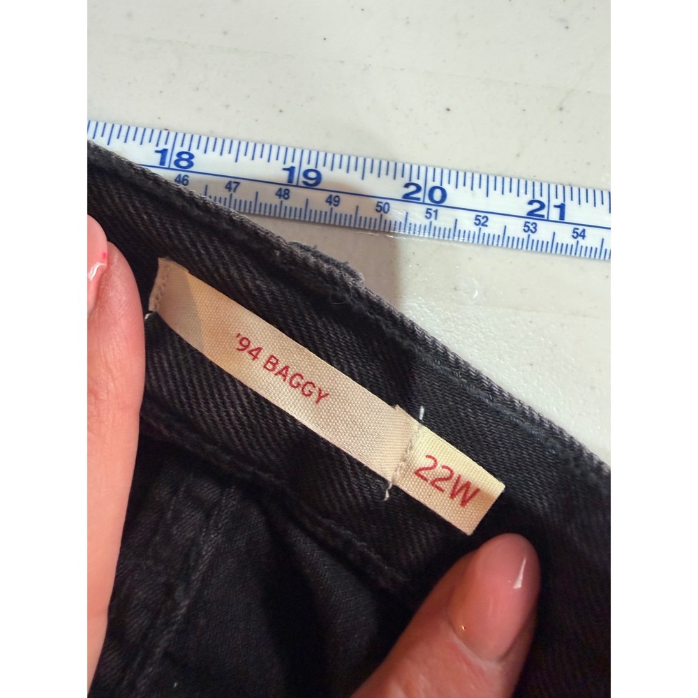 NWT Levi's '94 Baggy Jeans Women 22W Black Mid Rise Straight Leg 90s Grunge Plus - Picture 3 of 11